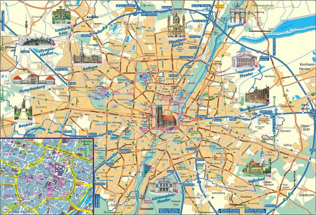 miesto žemėlapis miunchenas vokietija