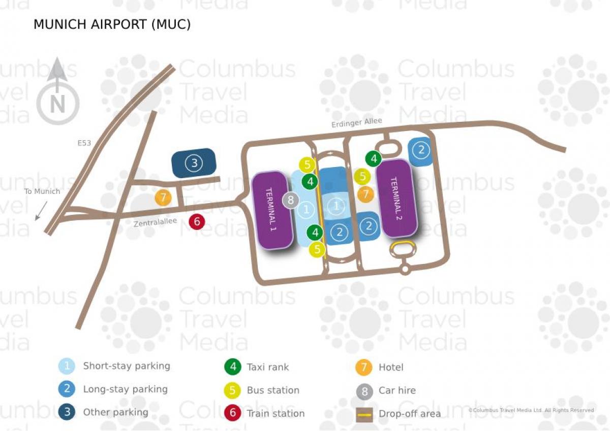 Žemėlapis miuncheno oro uosto geležinkelio stotis