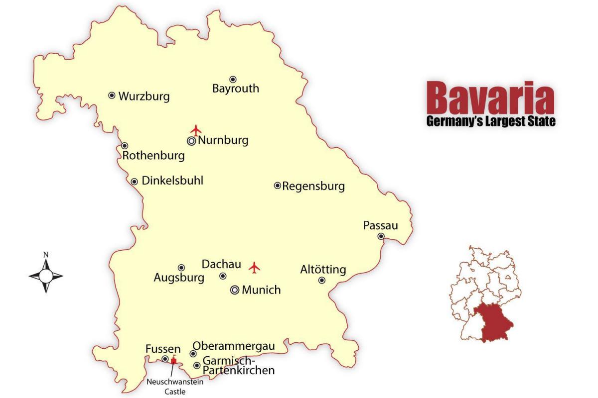 Žemėlapis vokietija kuriame miunchenas
