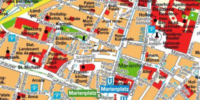 Žemėlapis miuncheno miesto centro