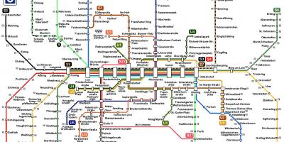 Miuncheno s8 traukinių žemėlapis