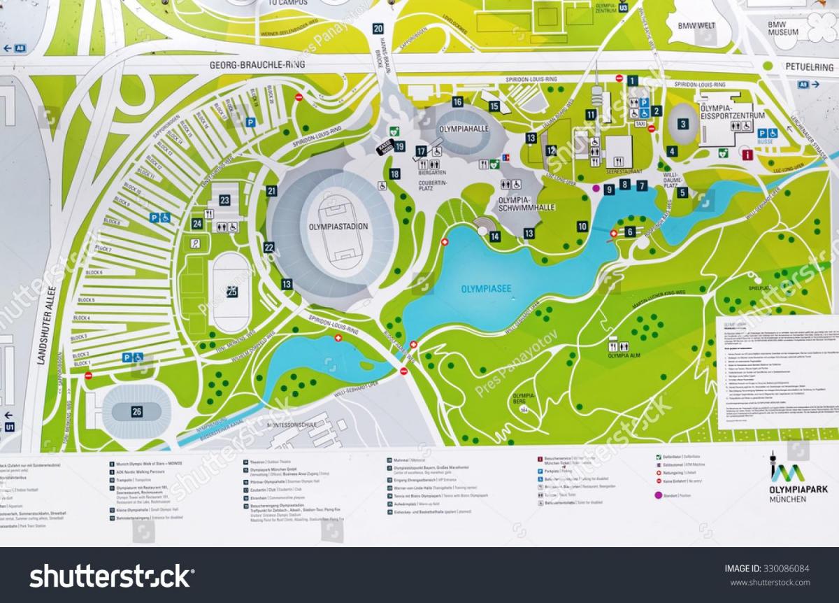 Žemėlapis miuncheno olimpinis parkas