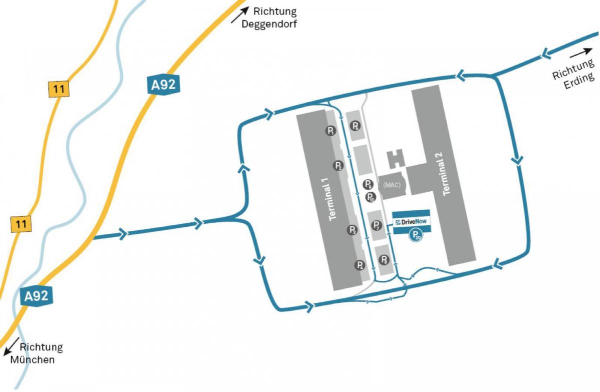 miuncheno oro uosto, automobilių nuoma žemėlapyje