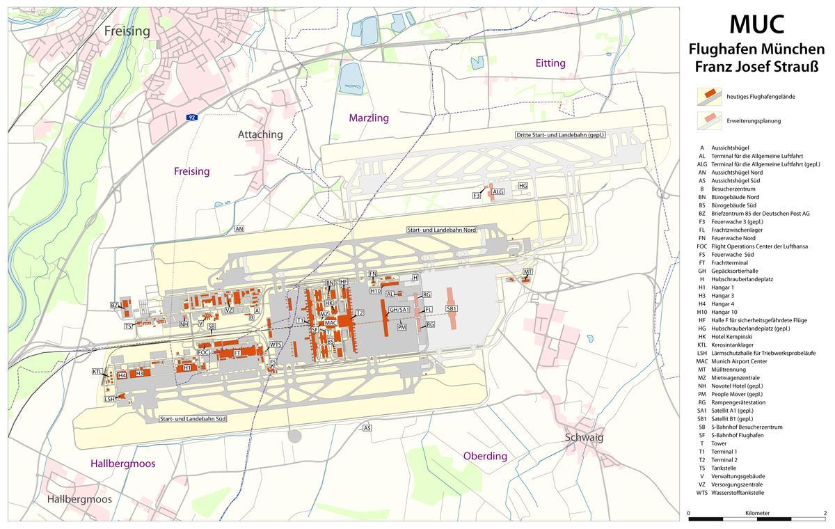 miuncheno oro uosto terminalo žemėlapyje