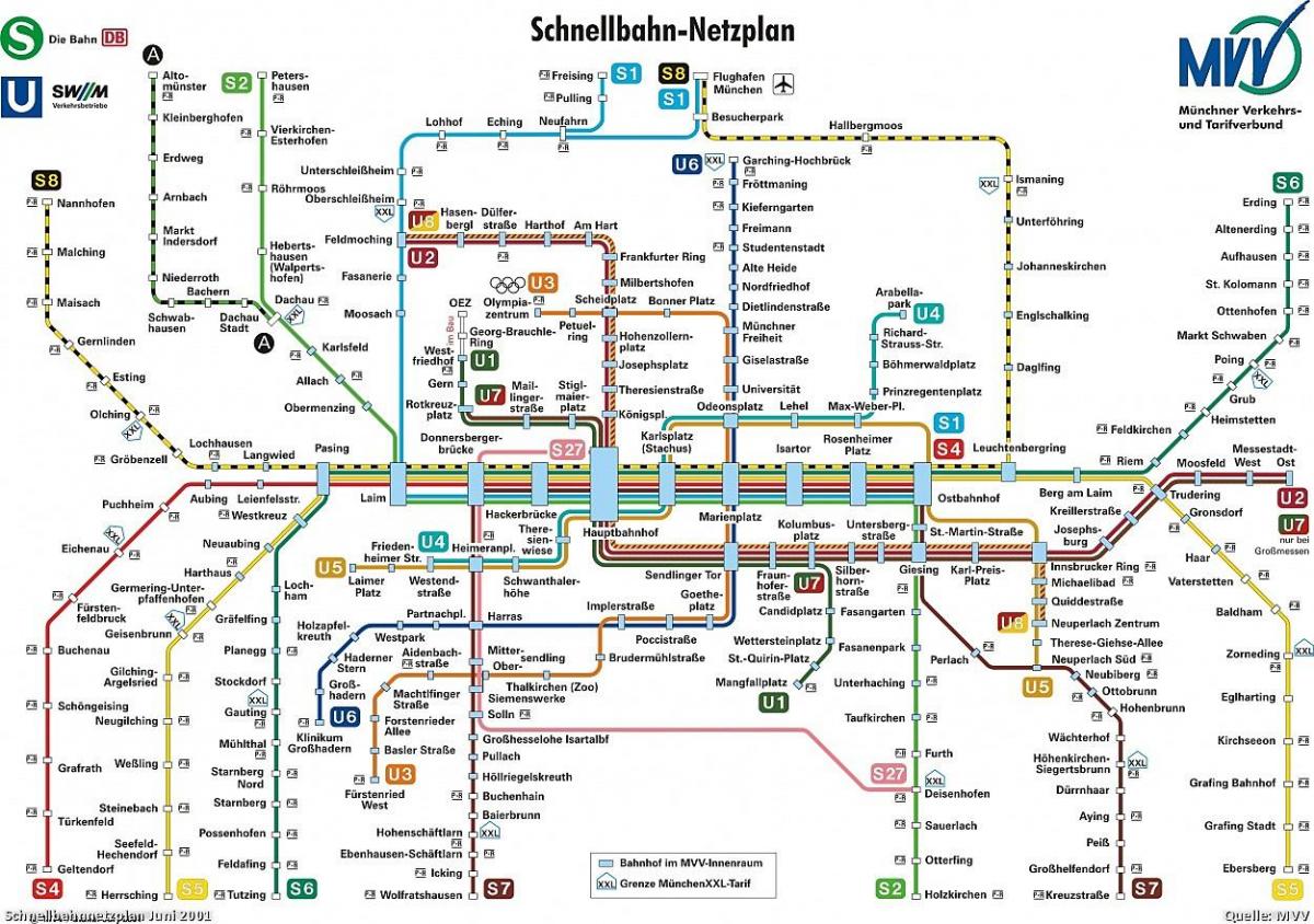 miunchenas transporto žemėlapis