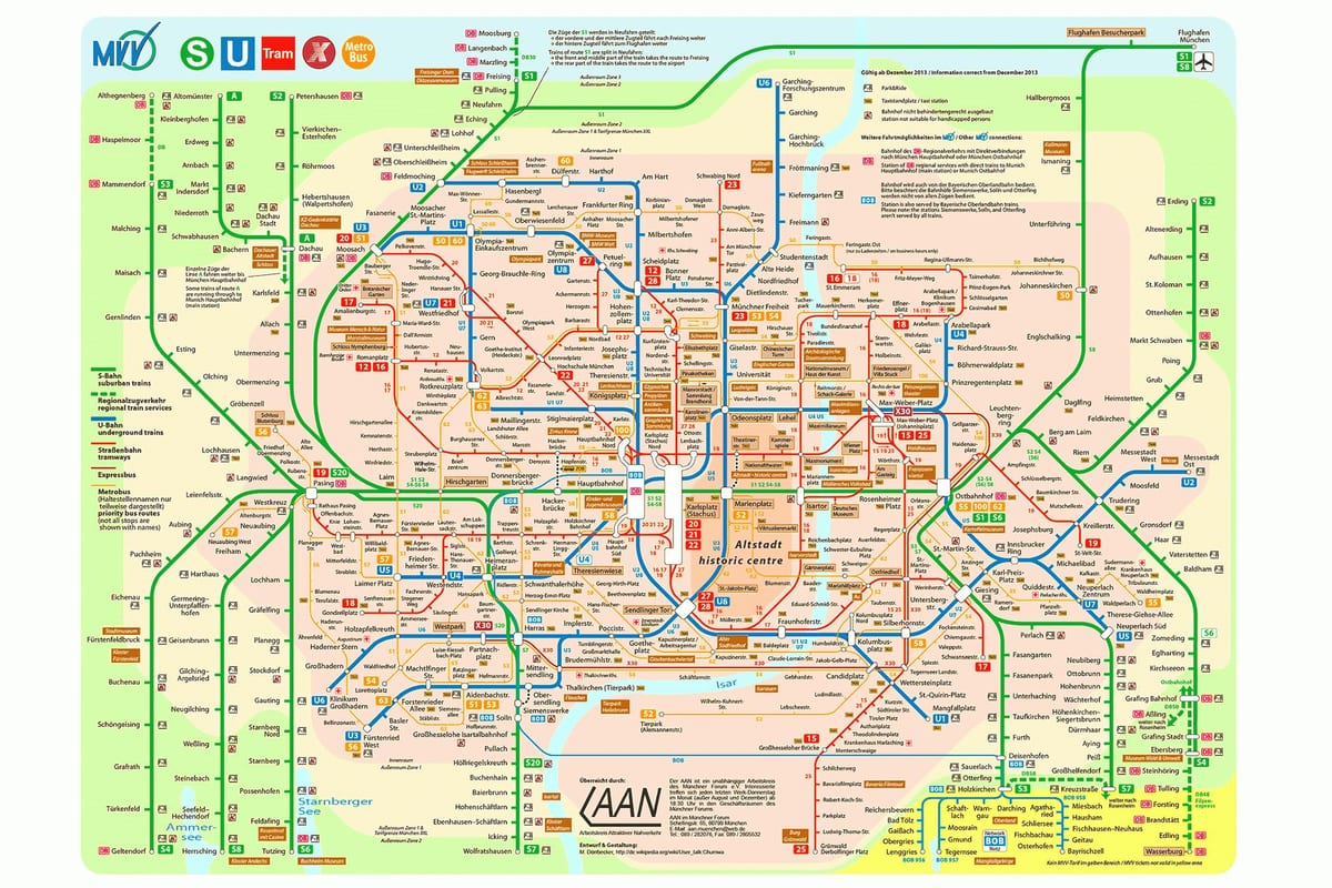 miuncheno visuomeninio transporto žemėlapį
