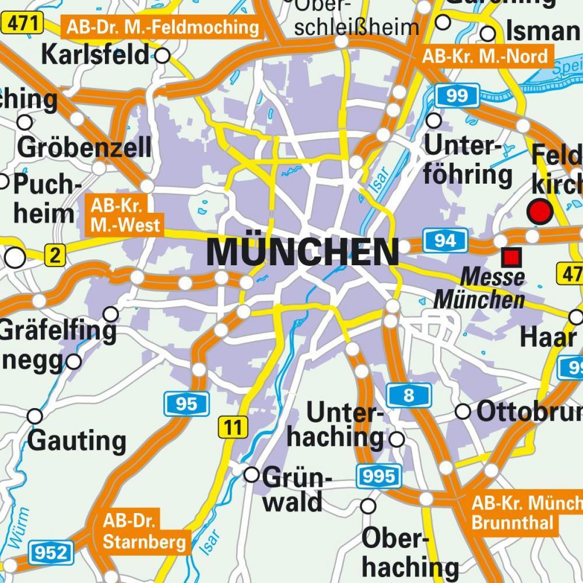 miuncheno miesto centro žemėlapis