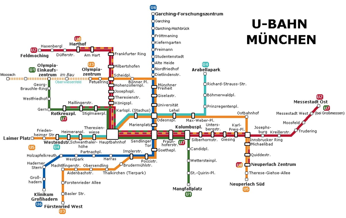 ubahn žemėlapis miunchenas
