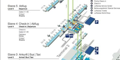Žemėlapis miuncheno oro uoste "lufthansa"