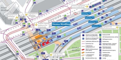 Miuncheno traukinių stoties platformos žemėlapyje