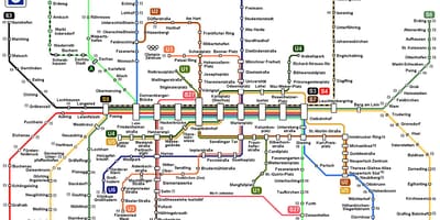 Miuncheno s8 traukinių žemėlapis